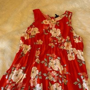 Red floral tunic